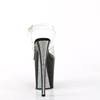 Pleaser - FLAMINGO808CRS2 Sandale à bride à la cheville, Pole dance chaussures - Transparent/Noir Product image